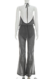 Halter-Style Polka Dot Pants Set