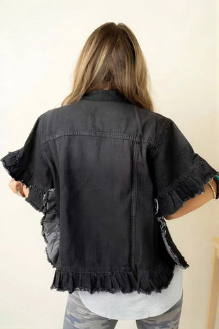 Frayed Hem Denim Jacket