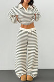 Striped Knit Pants Set with Top