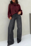 Studded Straight-Leg Jeans