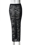 Textured Mesh Layered Casual Skirt
