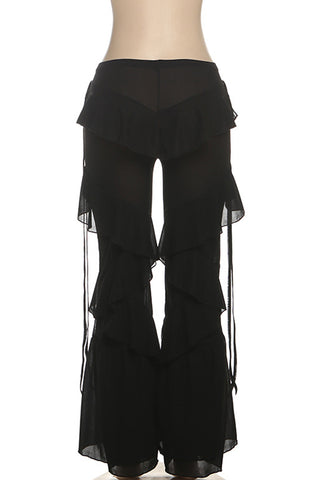 Ruffle-Trim Casual Pants