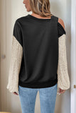 Asymmetric Cut-Out Sequin Sweatshirt