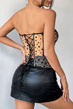 Polka Dot Sheer Bustier Top