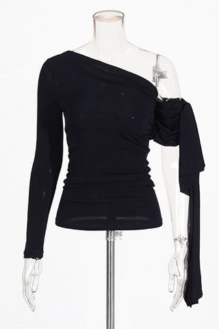 Asymmetrical One-Shoulder Blouse