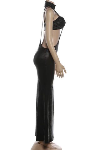 Cutout Halter Evening Dress