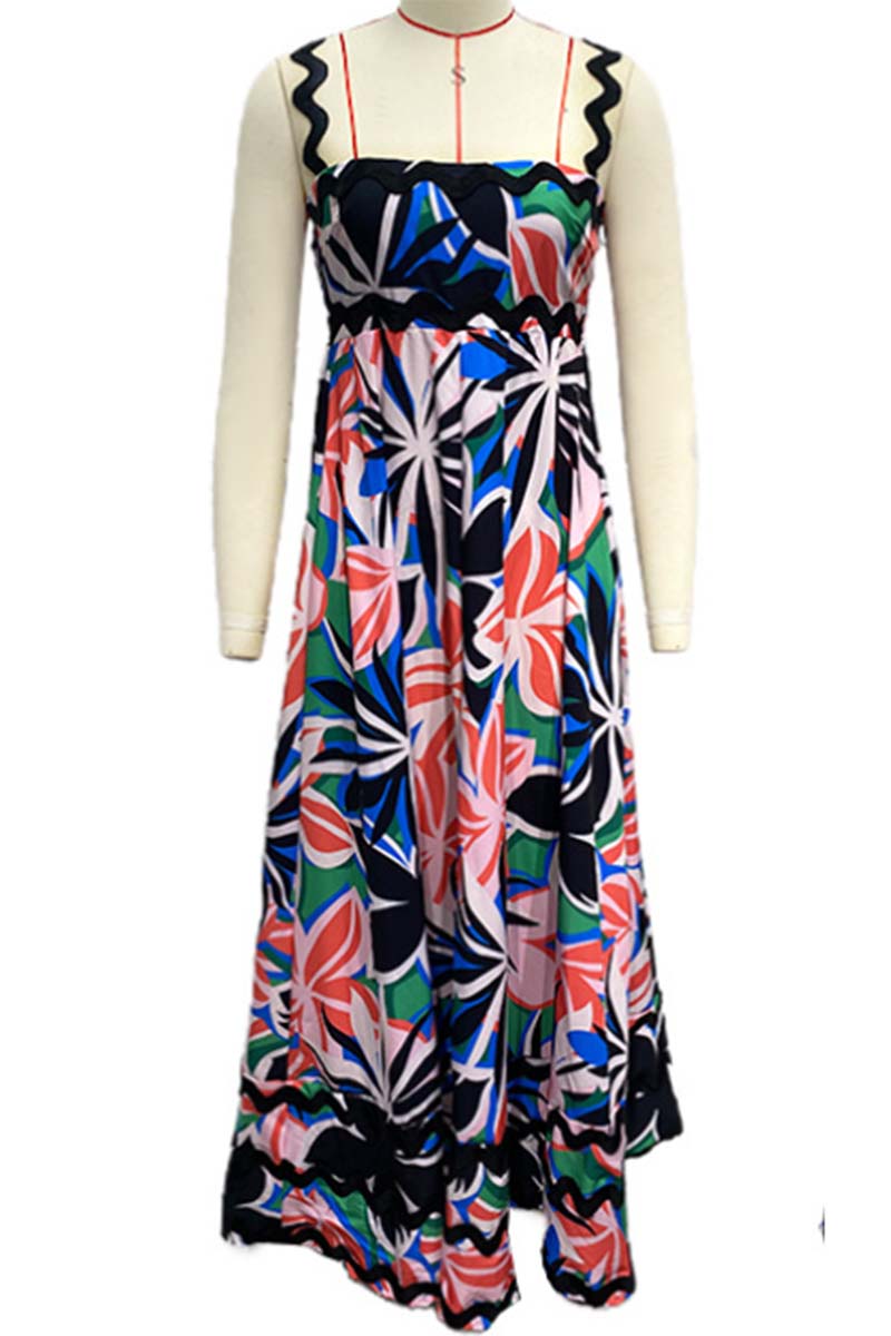 Scalloped-Trim Casual Maxi Dress
