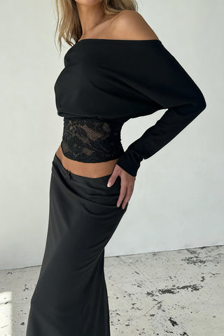 One-Shoulder Lace Detail T-Shirt