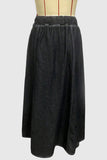Drawstring Denim Maxi Skirt