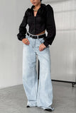 Chic Button-Down Blouse with Structured Design