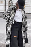 Oversized Houndstooth Long Coat