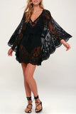 Lace-Trimmed Sheer Cover-Up