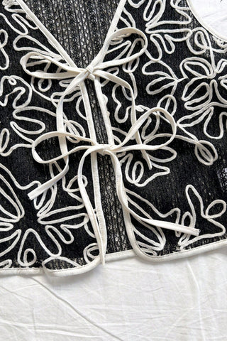 Floral Tie-Front Vest