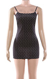 Polka Dot Strappy Mini Dress