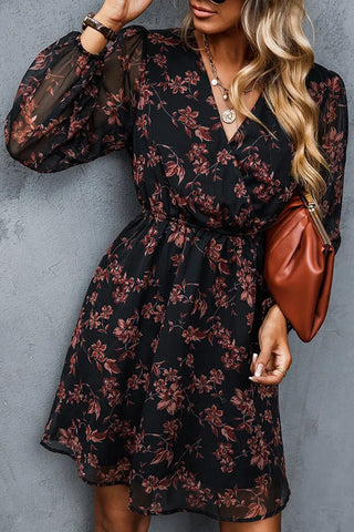 Floral V-Neck Casual Dress