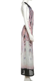 Abstract Print Halter Maxi Dress