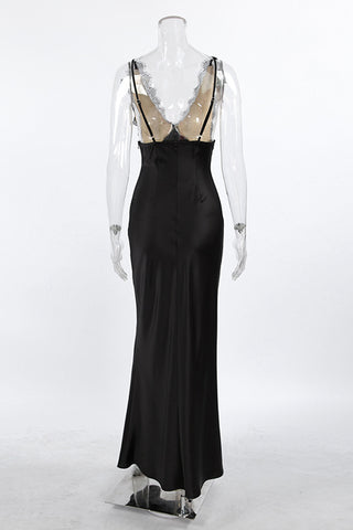 Lace-Trim Sleeveless Midi Dress