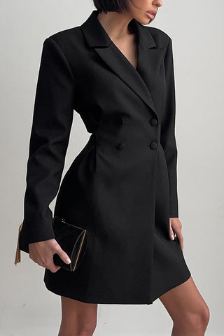 Elegant Double-Breasted Casual Dress