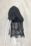 Chic Lace Overlay T-Shirt
