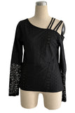 Off-Shoulder Lace Trim Blouse