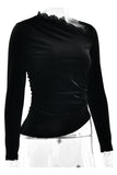 Asymmetric Long-Sleeve Blouse