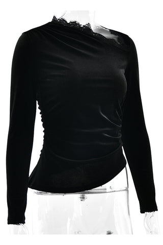 Asymmetric Long-Sleeve Blouse