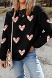 Heart Graphic Patched Sweatshirt