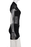 Sheer Panel Ruched Casual Dress