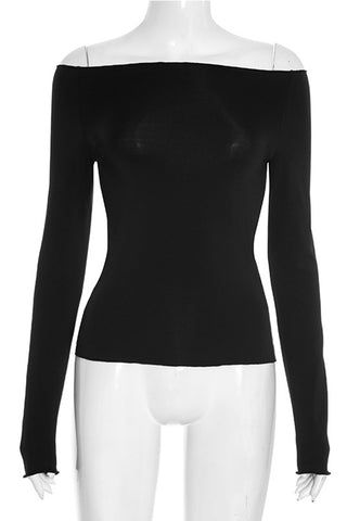 Off-Shoulder Long Sleeve Tee