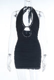 Studded Halter Mini Dress
