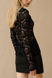 Lace V-Neck Long Sleeve Top