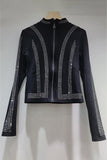Rhinestone Long Sleeve Blouse