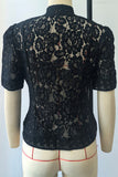 Lace Tie-Front Blouse