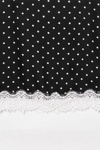 Polka Dot Skirt with Lace Trim