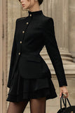 Button-Embellished Skirt Set