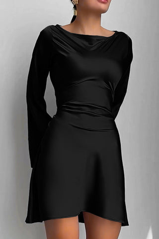 Elegant Drape Neck Mini Dress