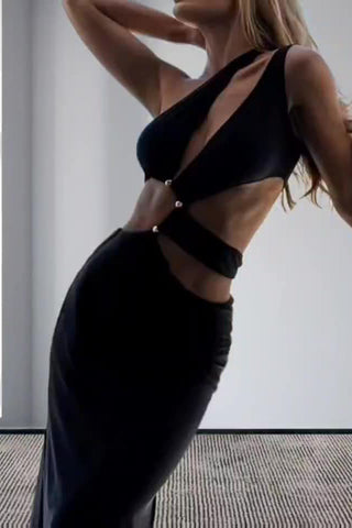 Elegant Cut-Out Evening Gown