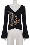 Floral Detail Wrap T-Shirt