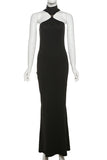 Sleeveless High-Neck Evening Gown