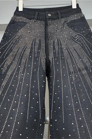 Embellished Straight-Leg Jeans
