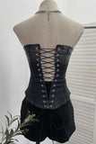 Strapless Denim Patterned Top