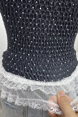 Off-Shoulder Ruffle Trim Tank Top