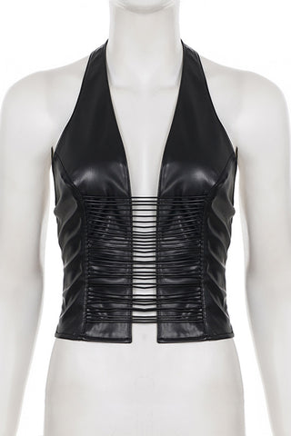 Strappy V-Neck Halter Top