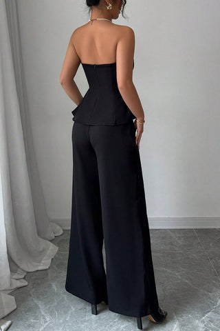 Strapless Peplum Pants Set