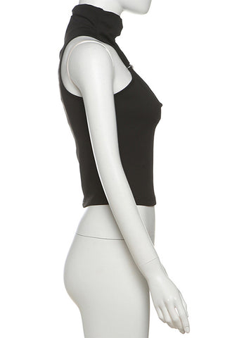 High-Neck Cutout Tank Top