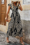 Striped Ruffle Hem Maxi Dress