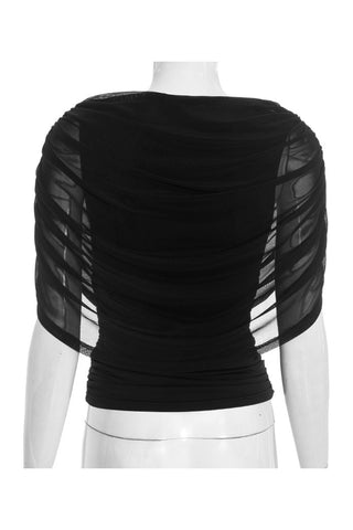 Draped Cowl-Neck Blouse