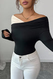 Off-Shoulder Ruched T-Shirt
