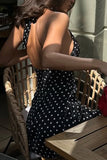 Polka Dot Halter Mini Dress