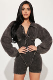 Stylish Denim Romper with Vintage Flair